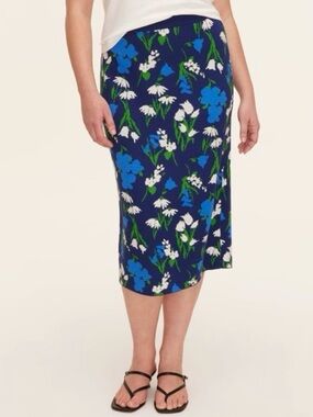 Kate Spade X Target Floral Sweater Midi Skirt in Blue, White, Green, M